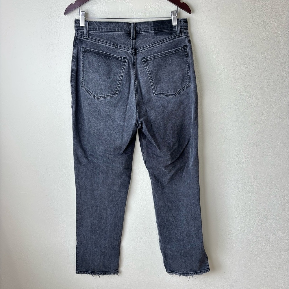Abercrombie Curve Love 90s Straight Ultra High Rise Jeans Black Split Hem Sz 30 - Picture 5 of 6